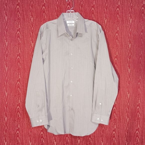CALVIN KLEIN Other - CALVIN KLEIN Infinite Color Slim Fit Stretch Blue Dress Button Up Shirt Men's XL